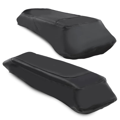 G-PLUS Pair Plain Hard Leather Saddlebag Speaker Lid Covers Fit 1993-2013 Touring Road King Electra Road Street Glide
