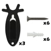G-PLUS Black 3PCS Wall Hanger Hook European Antler Style Wall Mount Bracket for Hanging Mounting Elk Deer Antelope Living Room Bedroom Home Decor