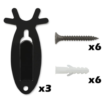 G-PLUS Black 3PCS Wall Hanger Hook European Antler Style Wall Mount Bracket for Hanging Mounting Elk Deer Antelope Living Room Bedroom Home Decor
