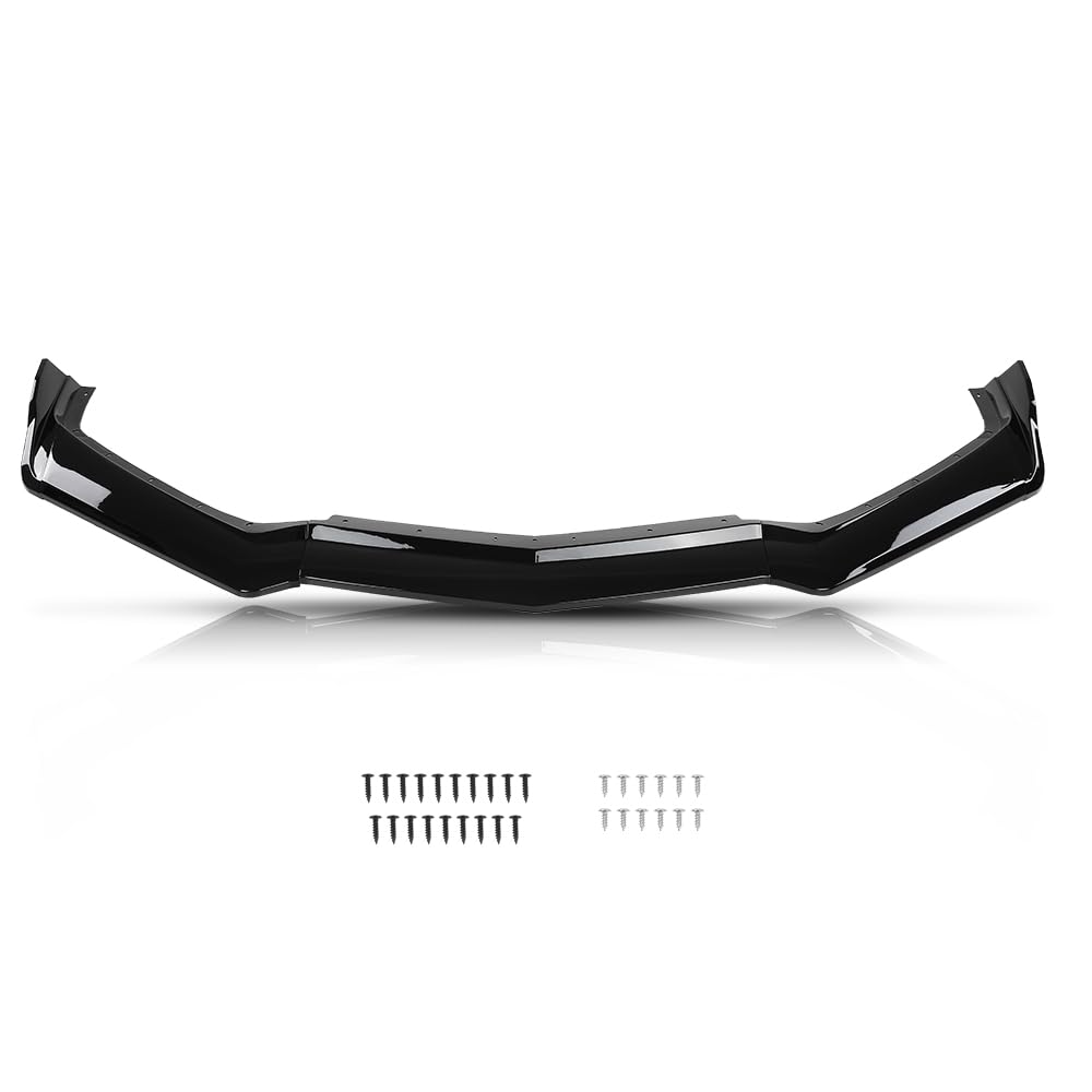 G-PLUS Front Bumper Lip Splitter Compatible with Chevy Corvette C8 All Model 2020-2024 Black