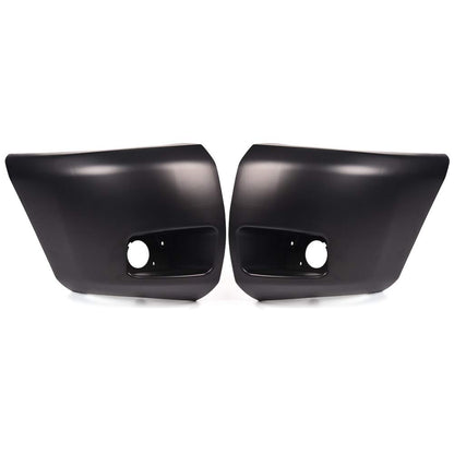 G-PLUS Front Bumper End Compatible With 2007-2013 Chevy Silverado 1500 Front Right and Left Side Primed Face Bar Cap With Fog Llights Hole GM1004147 GM1005147