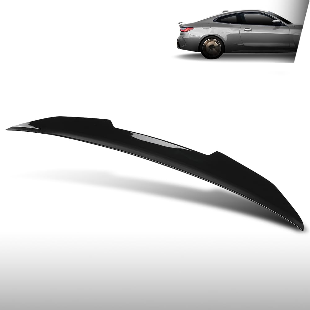 G-PLUS Rear Trunk Spoiler Wing Compatible with BMW 4 Series G22 2 Door Coupe 2021-2025 Not Fit G23 Convertible & G26 Gran Coupe Models/2 Door Convertible Or 4 Door Gran Coupe Models Glossy Black