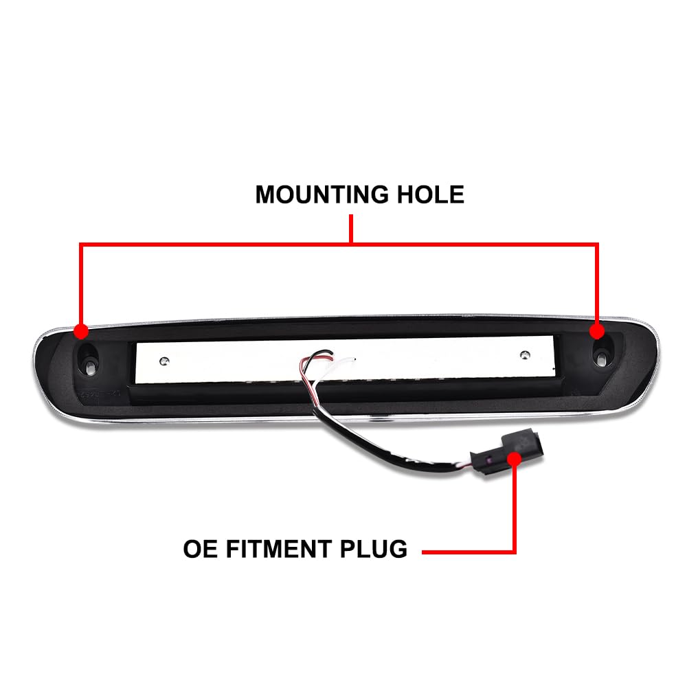 G-PLUS LED Third Brake Light Compatible With 07-14 Chevy Silverado/GMC Sierra,3RD LED Bar Brake/Cargo Light,Type I (Smoky lens Black Housing Amber Reflector)