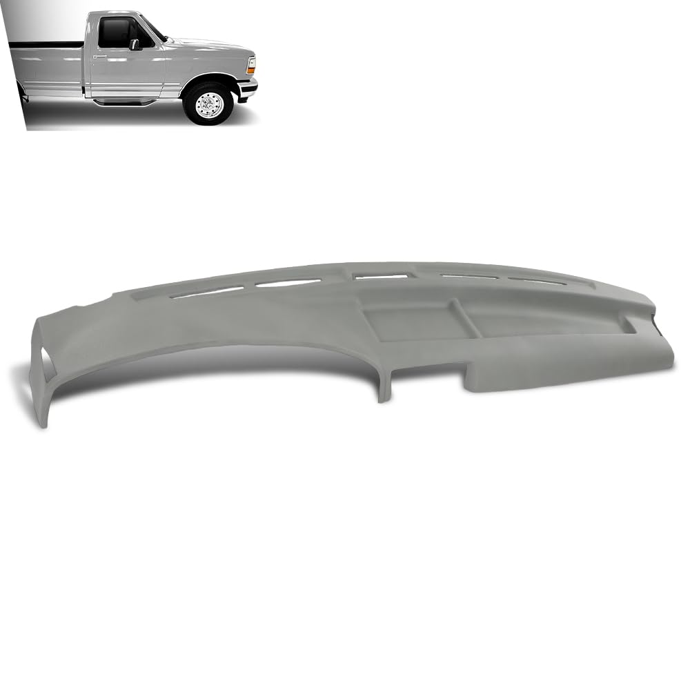 G-PLUS TPE Dash Cover Dashboard Cover Compatible with Ford F350 Xl/XLT V8 5.8L 1992-1997 Fit Ford Bronco XLT/Eddie Bauer V8 5.0L 1992-1996 Gray