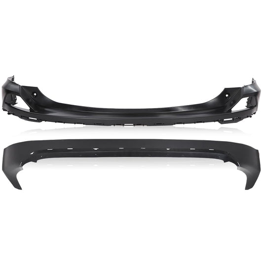 G-PLUS Rear Upper and Lower Bumper Covers Compatible with 2016-2018 Toyota RAV4 521690R010, TO1115106, 521590R914, TO1114102