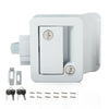 G-Plus RV Entry Door Lock with Paddle Deadbolt, RV Door Latch Replacement Kit, Paddle Entry Door Lock Latch Handle Knob with Keys White