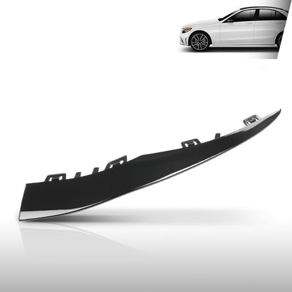 G-PLUS Front Left Outer Bumper Trim Compatible with Benz C300 2019-2023 For Models With AMG Styling 2058858902, MB1046160 Glossy Black