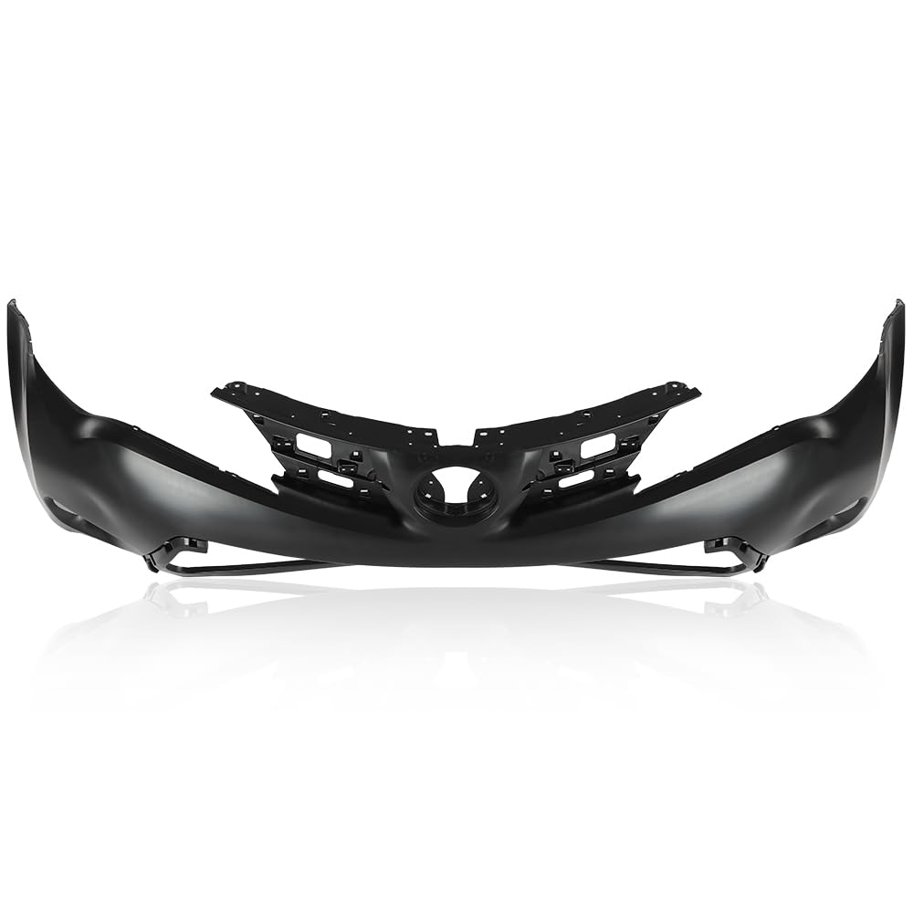 G-PLUS Front Upper Bumper Cover Primered Compatible with Toyota RAV4 2013 2014 2015, TO1014101, 521190R911, Black