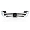 G-PLUS Front Bumper Upper Hood Grille Compatible with Honda Accord Sedan 2013 2014 2015 Replacement Black & Chrome Grill 71121T2FA01, HO1200214
