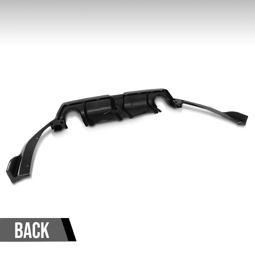 G-PLUS Rear Diffuser Compatible with Honda Civic 2016 2017 2018 2019 2020 2021 Rear Lip Diffuser Body Kit Carbon Fiber Black