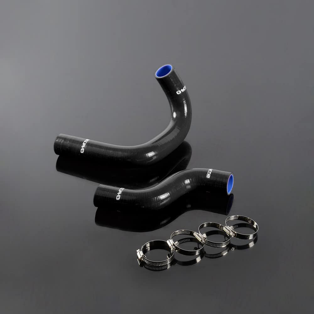 G-PLUS Silicone Radiator Coolant Hose Kit Clamps Compatible With NISSAN DATSUN 240Z L24 2.4L 1970 1971 1972 1973 Black 2PCS
