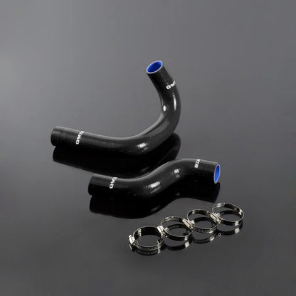 G-PLUS Silicone Radiator Coolant Hose Kit Clamps Compatible With NISSAN DATSUN 240Z L24 2.4L 1970 1971 1972 1973 Black 2PCS