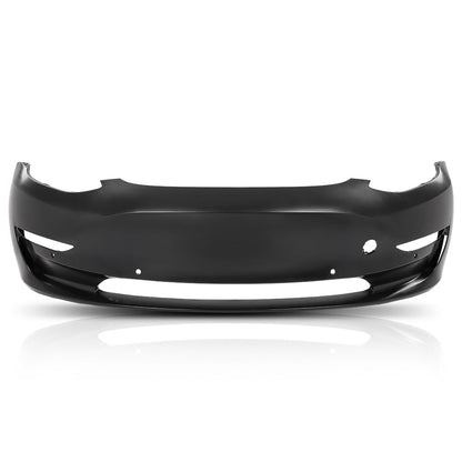 G-PLUS Front Bumper Cover Compatible with Tesla Model 3 Base 2017 2018 2019 2022 2023 w/Tow Hook Hole 1084168S0E, TA1000101, Primed Black