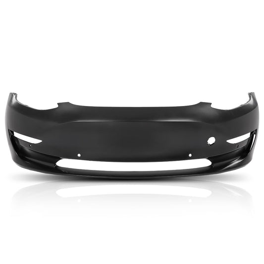 G-PLUS Front Bumper Cover Compatible with Tesla Model 3 Base 2017 2018 2019 2022 2023 w/Tow Hook Hole 1084168S0E, TA1000101, Primed Black