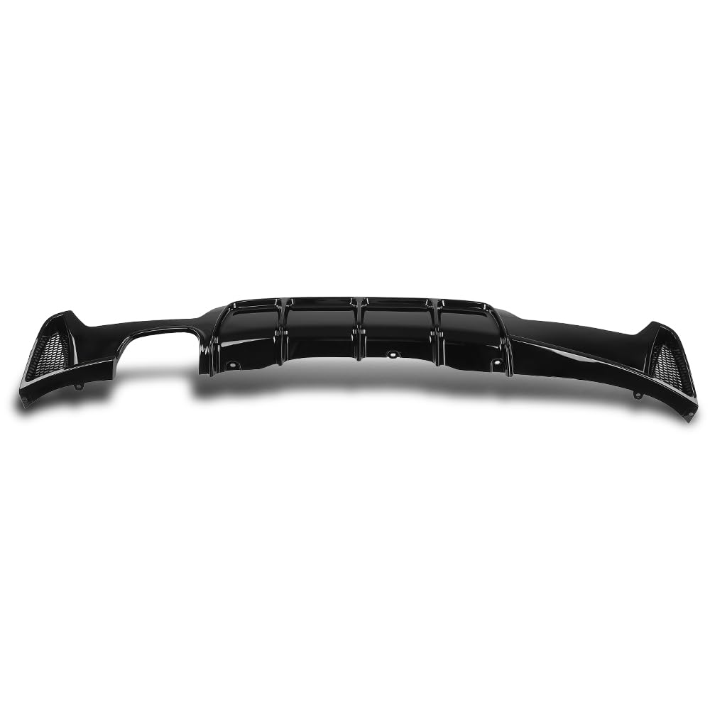 G-PLUS Rear Diffuser Compatible with BMW 4 Series F32 F33 F36 2014-2020 (w/M Sport Bumper), Fit BMW F32 4 Series 2 Door Coupe 2014-2019 M Performance Style (Single Sided Dual Output) Glossy Black