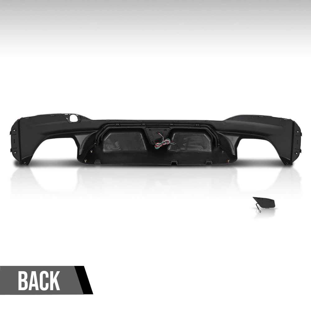 G-PLUS Rear Diffuser Compatible with BMW G30 G31 G38 5 Series 2017-2023 with M Sport Bumper Only Not Fit M550i Model Not Fit Model with Regular Non-M Sport Bumper Rear Diffuser Lip Glossy Black