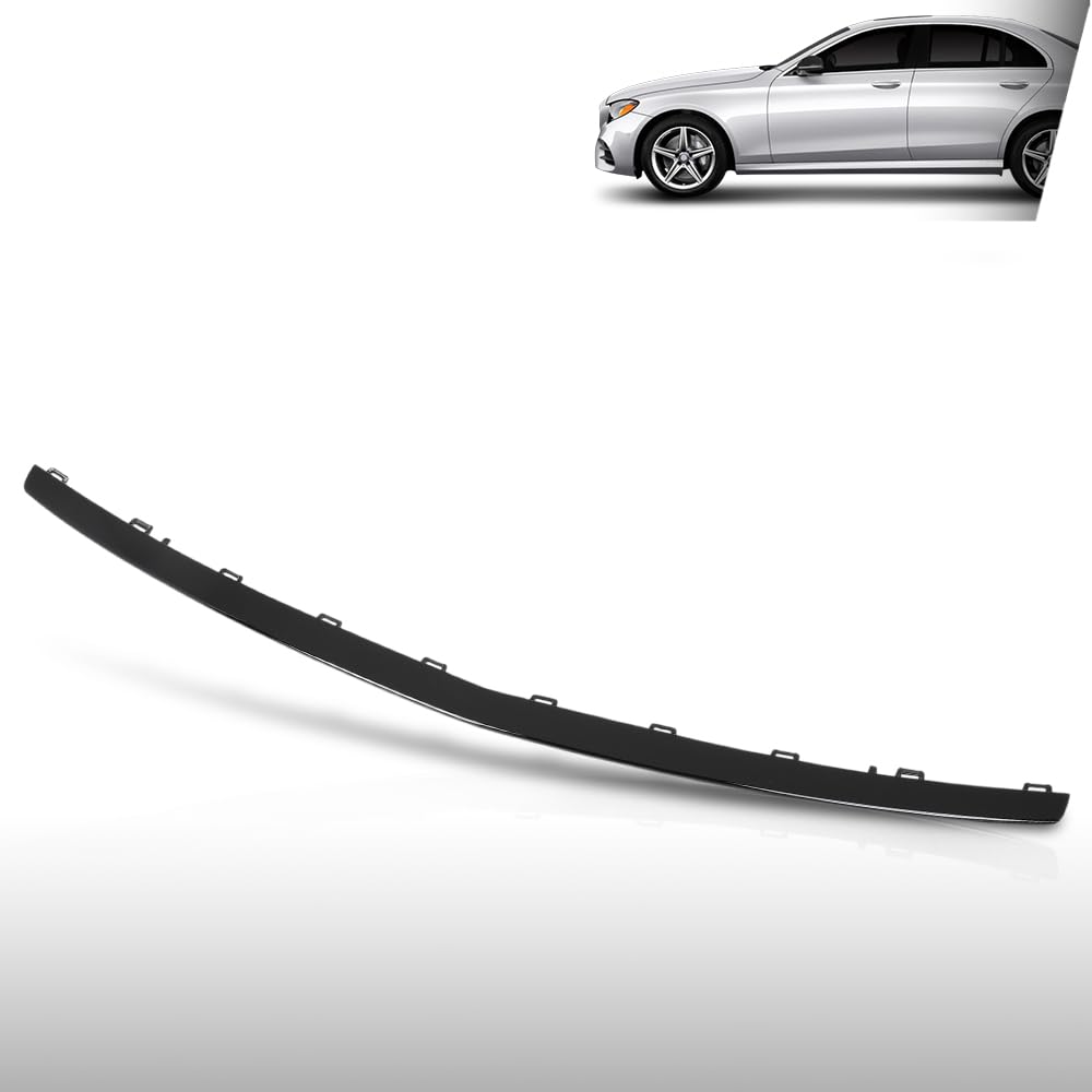 G-PLUS Front Bumper Face Bar Trim Molding Step Pad Fit Benz E43 AMG 4Matic 2017-2018, Fit Models w/o AMG Carbon Fiber Package, With AMG Styling Package and Night Package 2138857800 Glossy Black