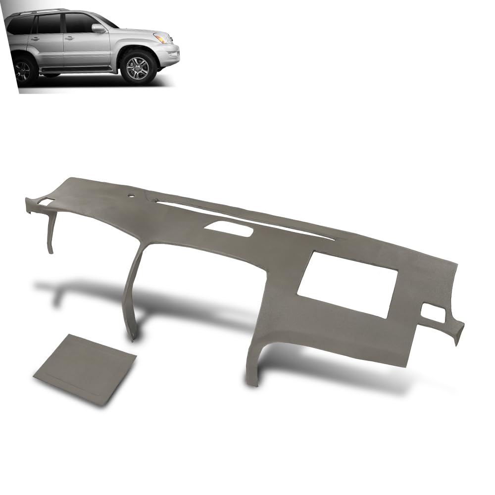 G-PLUS TPE Dash Cover Dashboard Compatible with LX GX470 2003-2009 w/Speaker Gray