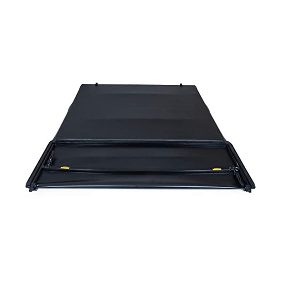 G-PLUS 8Ft Long Bed 4-Fold Lock Tonneau Cover Compatible with 2007-2013 Chevy Silverado GMC Sierra Black