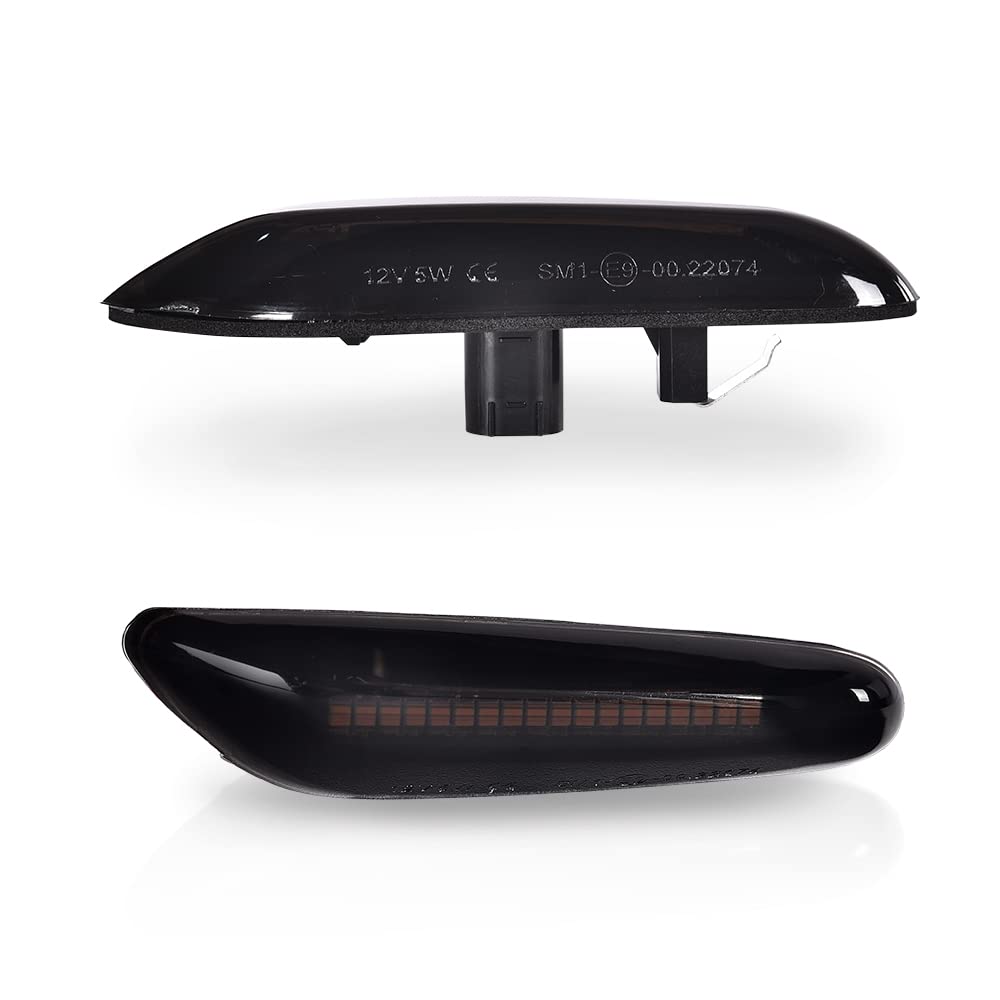 G-PLUS Front Side Marker Turn Signal Lights Assembly Driver & Passenger Side Chrome Bezel Marker Lamps Pair 63137165741 63137165742 63137253326 63133418445 Front Bumper Mounted Side Marker Light