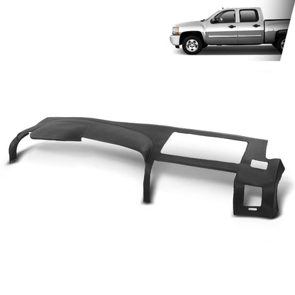 G-PLUS TPE Dash Cover Dashboard Compatible with Chevy Silverado GMC Sierra 2007-2013,Fit Dual Glovebox Style Dashes Only Black