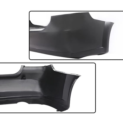 G-PLUS Rear Bumper Cover Compatible with Chevy Aveo Sedan LS LT 4Door 2007 2008 2009 2010 2011 Primed Black Bumper Cover 95978858 GM1100791