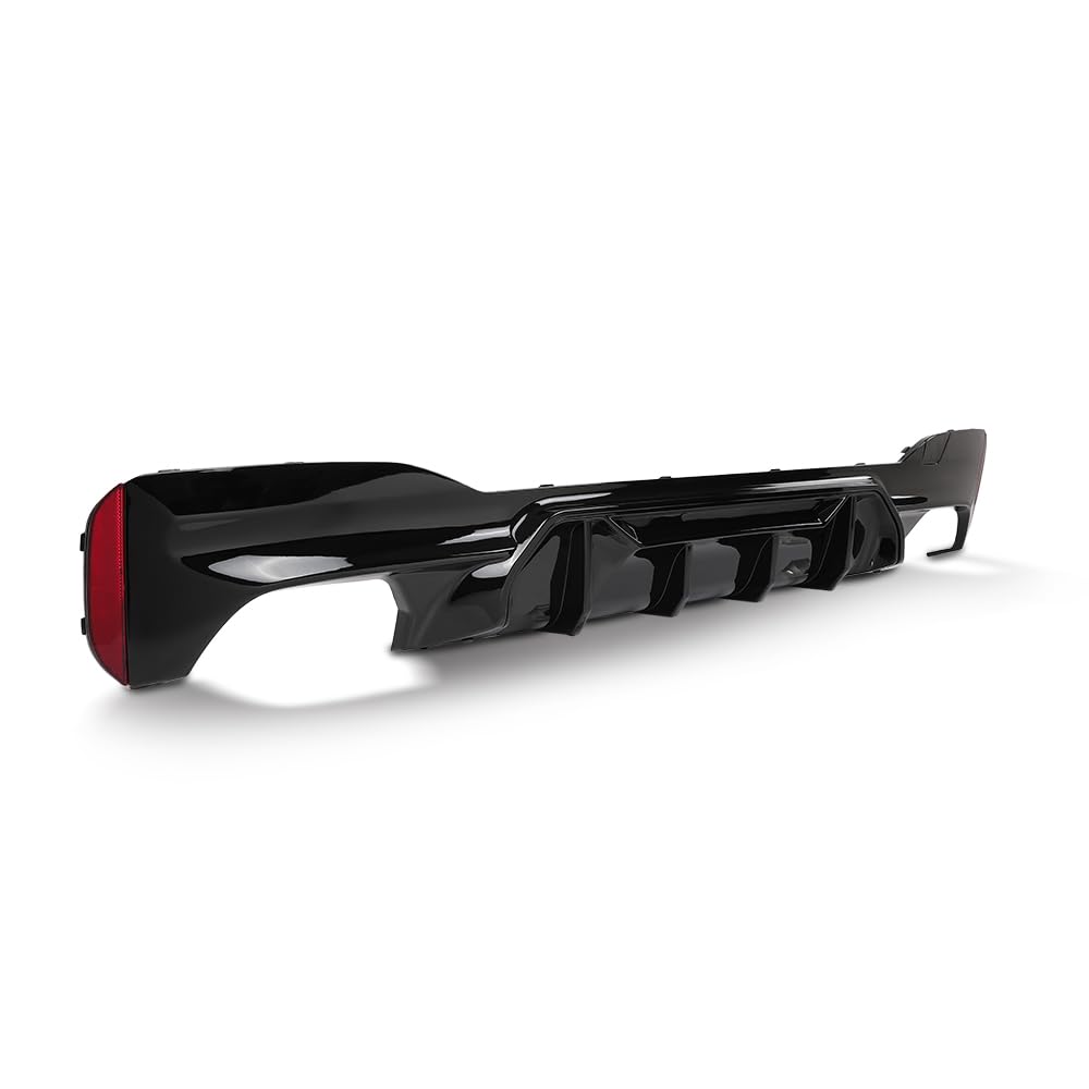 G-PLUS Rear Diffuser Compatible with BMW G30 G31 G38 5 Series 2017-2023 with M Sport Bumper Only, NOT Fit Rectangle Exhaust Tips On M550i Model, Rear Bumper Diffuser Gloss Black