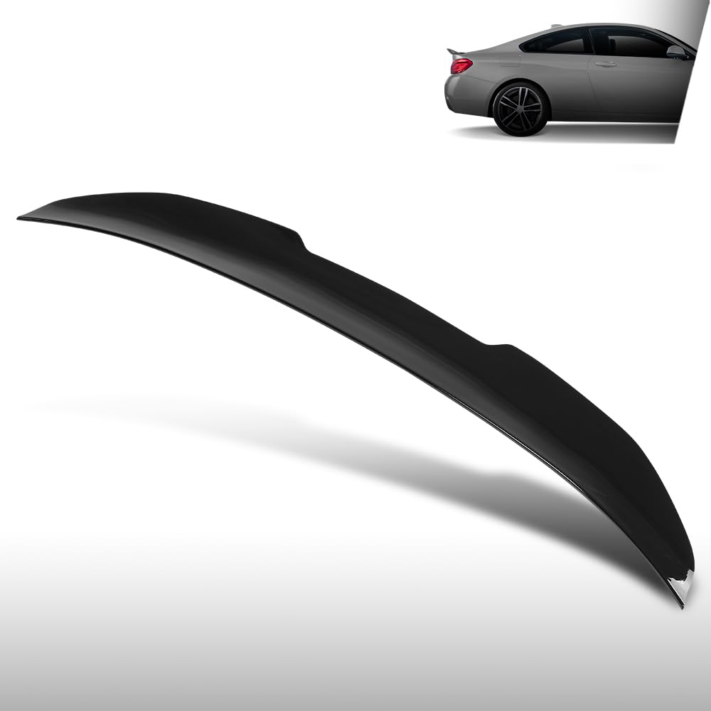 G-PLUS Rear Trunk Spoiler Wing Compatible with BMW 4-Series F32 2 Door Coupe 428i 435i 440i 2012 2013 2014 2015 2016 2017 2018 2019 2020 Rear Spoiler Wing Glossy Black