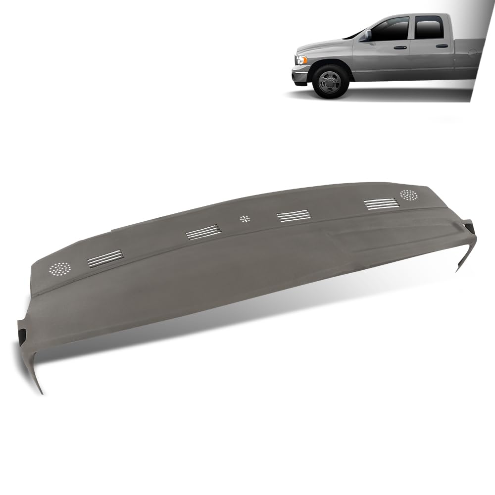 G-PLUS TPE Dash Cover Skin Dash Cover Overlay Skin Compatible with Dodge Ram 1500 2002 2003 2004 2005 / Dodge Ram 2500 3500 2003 2004 2005 Gray