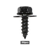 G-PLUS Splash Shield & Firewall Screws- M6.3 x 20mm Long- 10mm Hex- 20 pcs Screws Compatible with Most Models Black Iron
