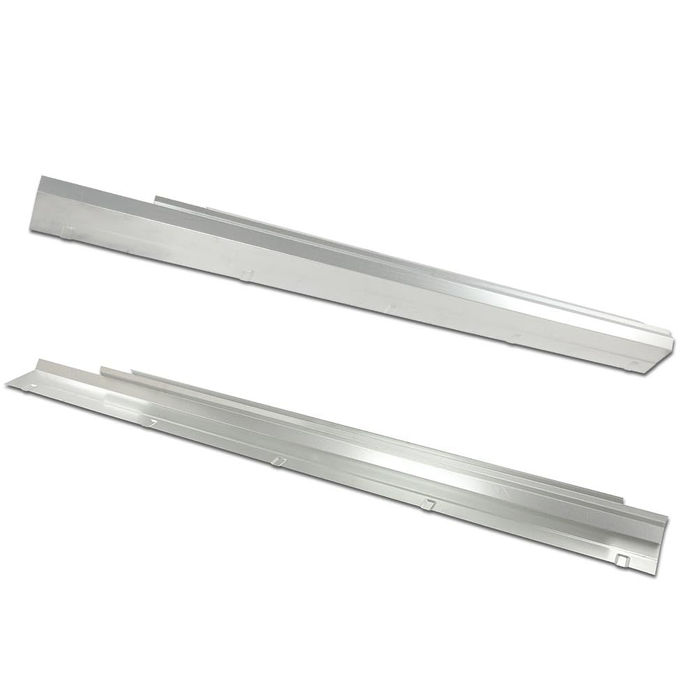 G-PLUS Slip on Rocker Panels Left and Right Side Compatible with Chevy Silverado Extended Cab 4 Door 2014-2018/Fit GMC Sierra Extended Cab 2014-2018 4 Door Silver 75 3/8" Long Silver