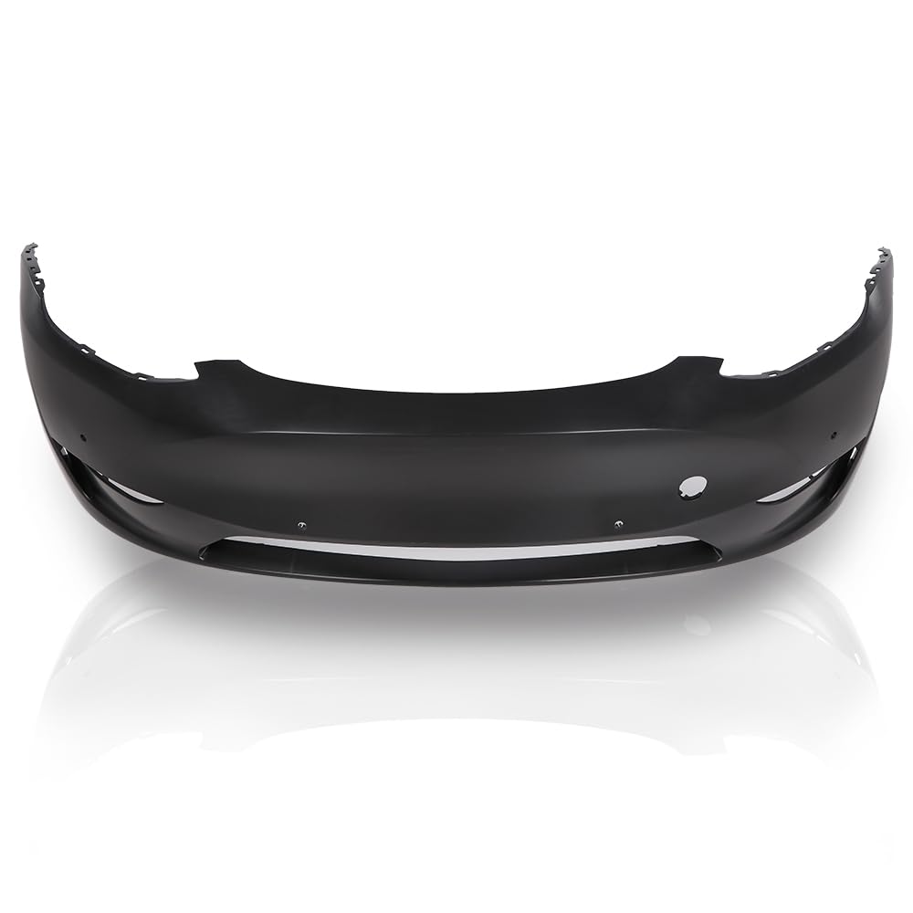 G-PLUS Front Bumper Cover Compatible with Tesla Model Y 2020 2021 2022 2023 w/Park Sensor Hole, 149374500A, 1493736S0A, Black Primed