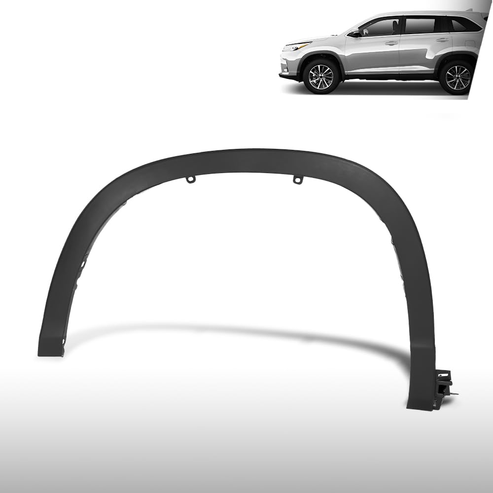G-PLUS Front Left Fender Flare Compatible with Toyota Highlander 2014 2015 2016 2017 2018 2019 TO1290105, 750860E030, 750860E010, Black