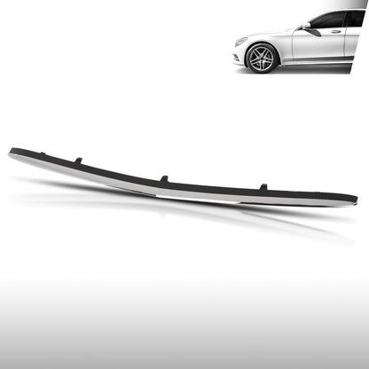 G-PLUS Front Bumper Lower Center Molding Trim Spoiler Compatible with Benz S63 AMG S550 S600 S550e 2014-2017 2228800108 Chrome Black
