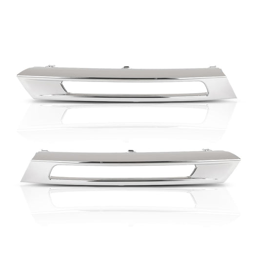 G-PLUS Pair Left Right Fog Light Chrome Trim Cover Compatible with Benz W166 ML-Class ML350 2012-2015 1668850774, 1668850874 Silver