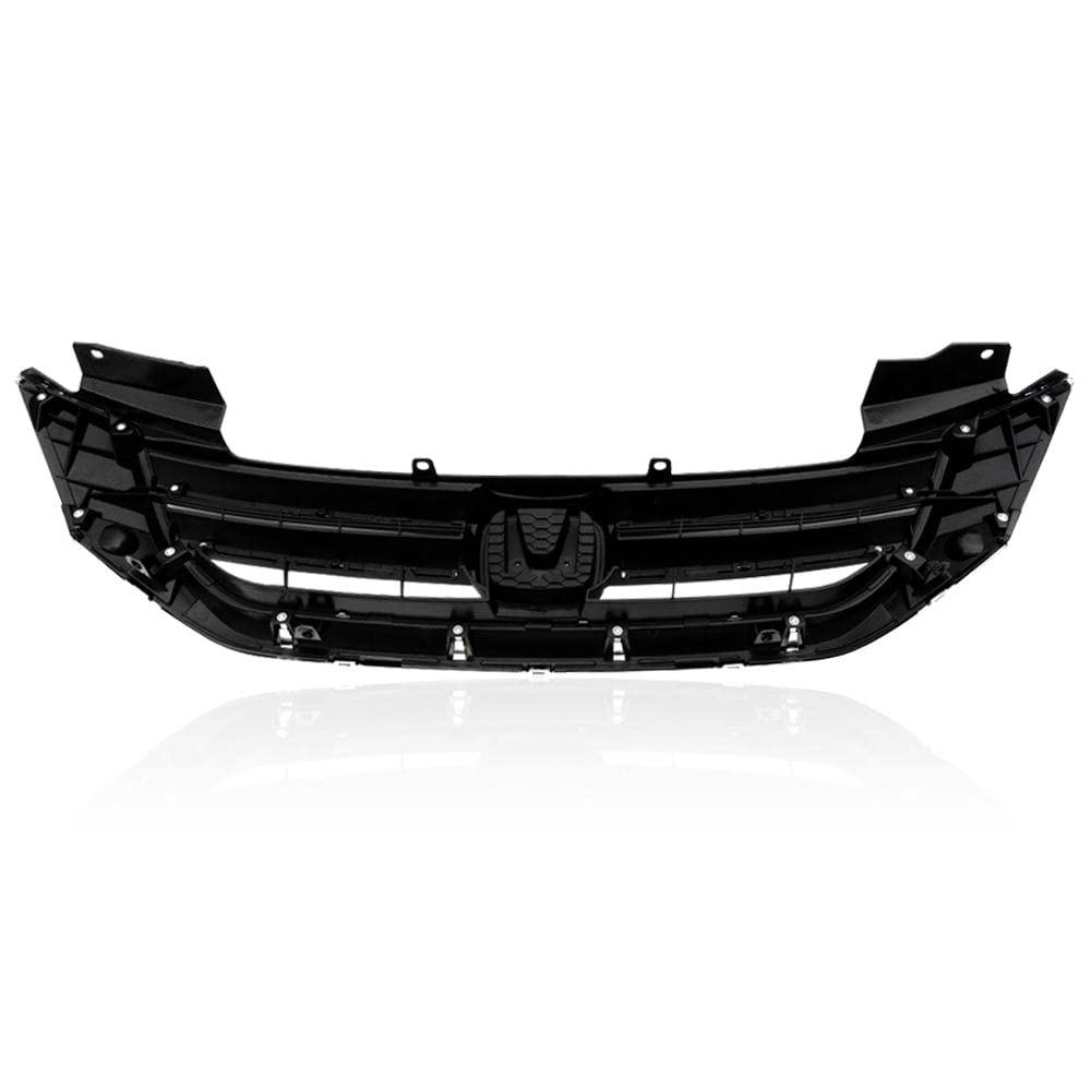 G-PLUS Front Bumper Upper Hood Grille Compatible with Honda Accord Sedan 2013 2014 2015 Replacement Black & Chrome Grill 71121T2FA01, HO1200214