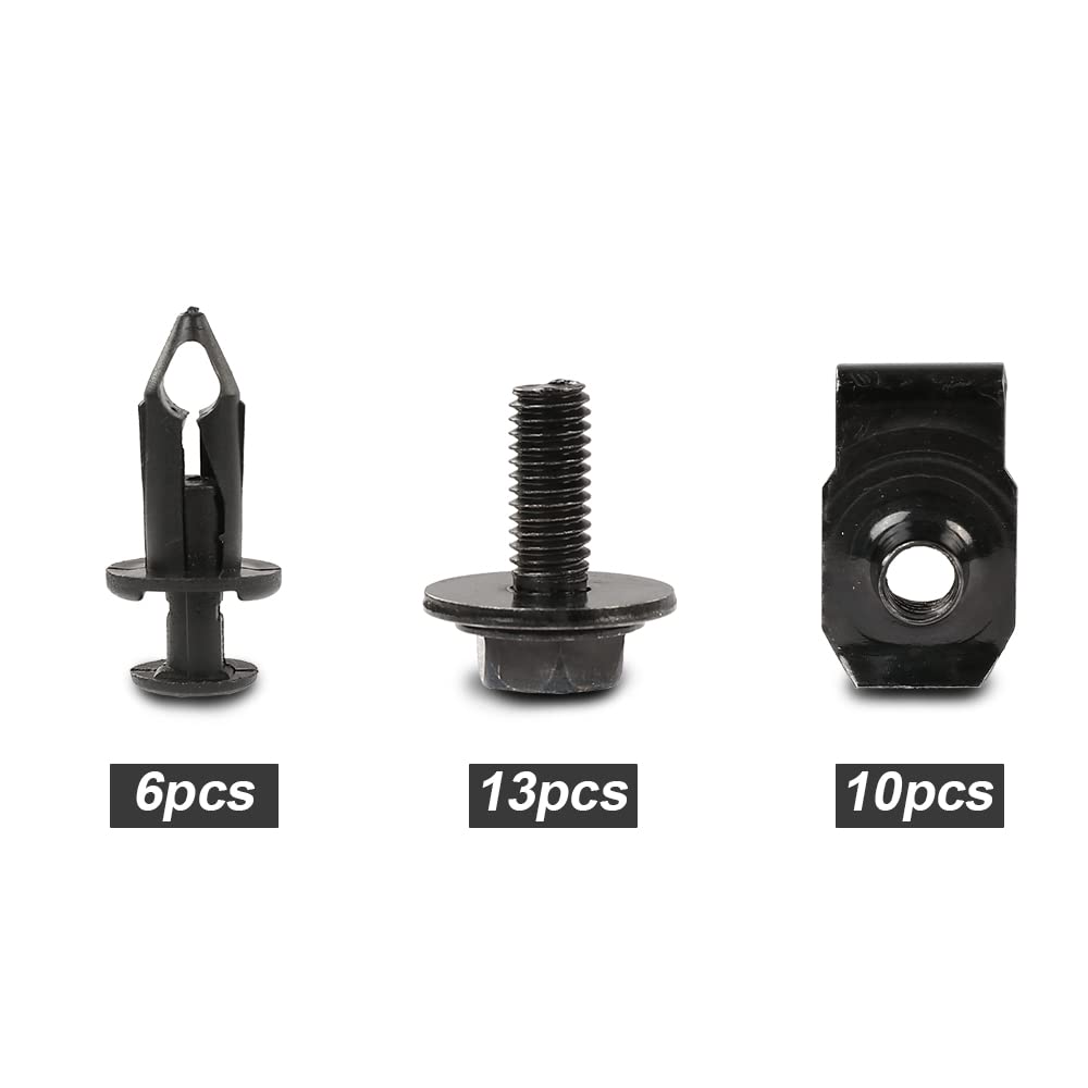 G-PLUS 28PCS Engine Splash Shield Body Fender Bolts Screws Compatible with 350z 370z Infiniti G35 G37 FX35 FX45 Splash Shield Fender Bolts Bumper Clip Rivets kit
