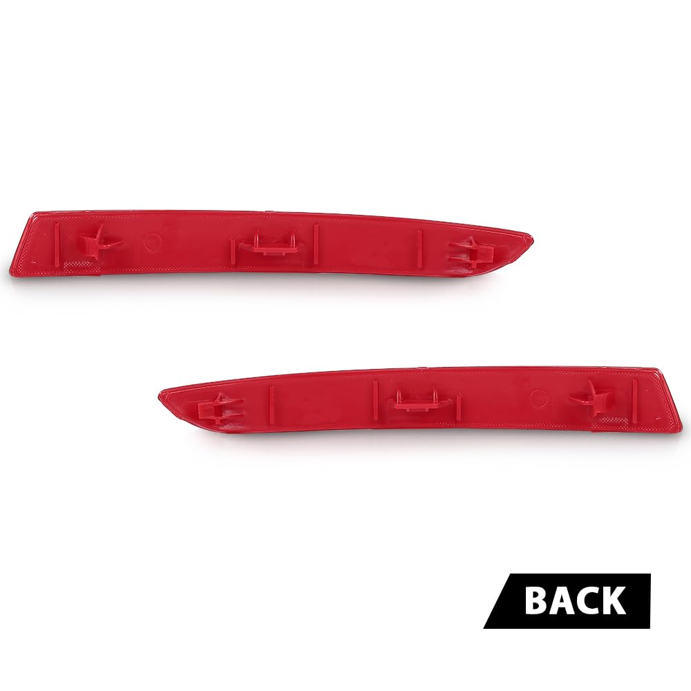 G-PLUS Pair Rear Bumper Reflector, Compatible with BMW 528i/ 535d/ 535i/ 550i/ ActiveHybrid 5 Base 2014-2016 for Models W/o M Package, LH Driver & RH Passenger 2PCS, 63147318555, 63147318556