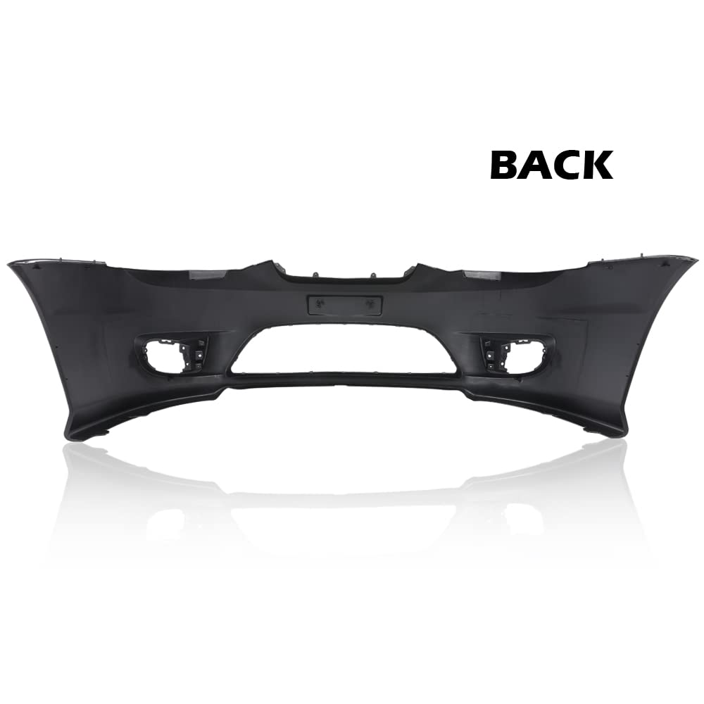 G-PLUS Front Bumper Cover Compatible with Hyundai Tiburon 2005-2006 Black Primed w/Fog Light Holes Replacemnet for 865112C500 HY1000153