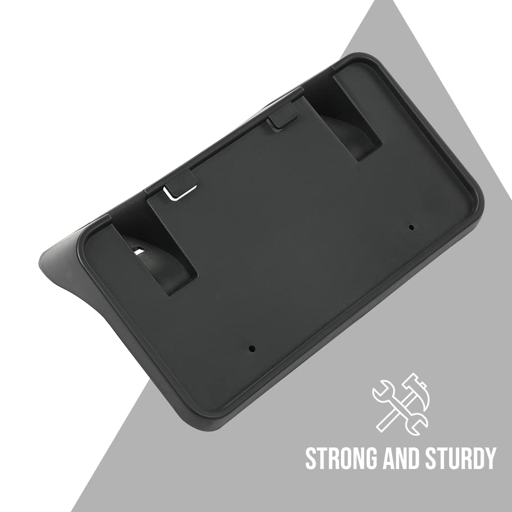 G-PLUS Black Front Bumper License Plate Frame Bracket Holder Fit Ford F250 F350 F450 F550 Super Duty 1999-2004/Fit Excursion 2000-2004 (Include License Plate Screws&Mounting Hardware)