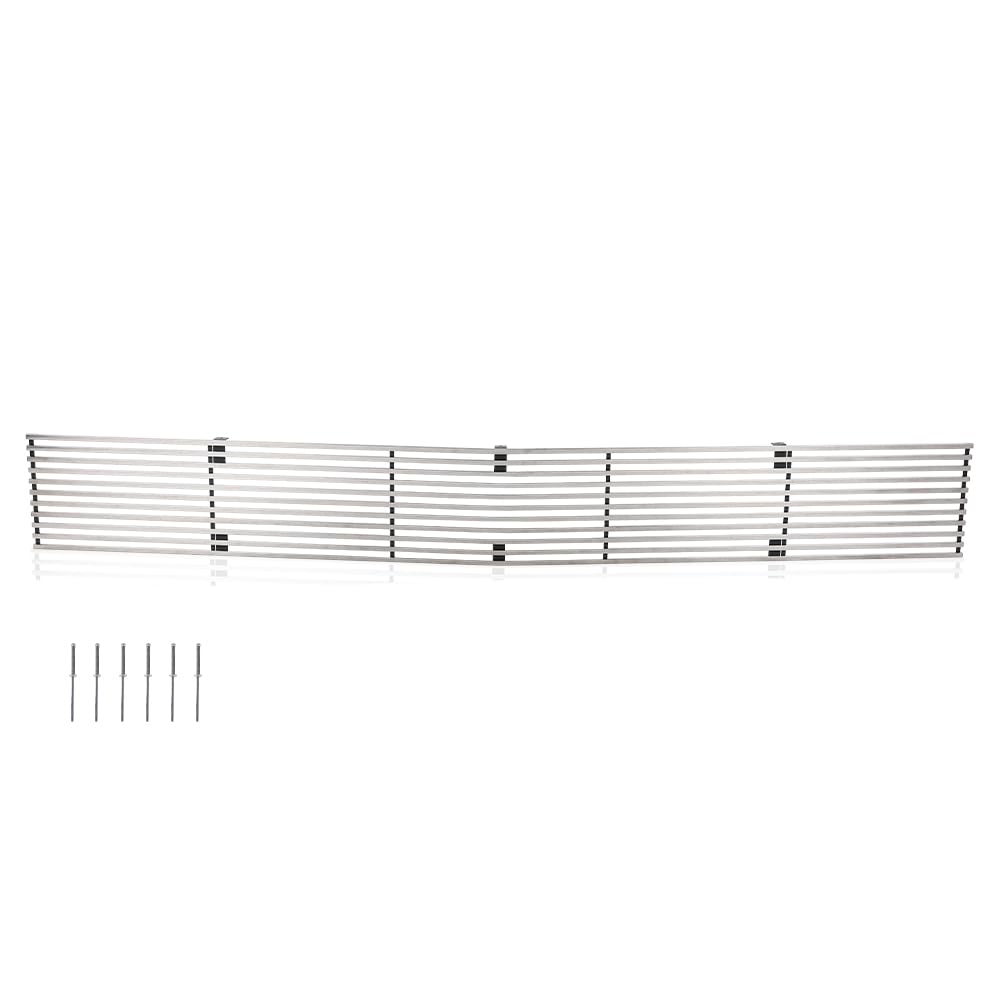 G-PLUS Upper Chrome Billet Grille Grill Insert Compatible with Chevy Blazer 1991-1994 / Chevy S10 1991-1993 Phantom Grille C85232A Silver