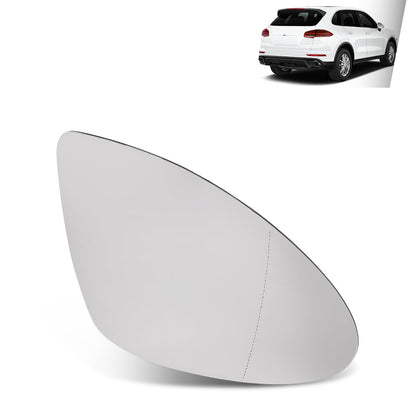 G-PLUS Right Rear View Mirror Glass, Compatible with Porsche Cayenne 2011-2017 with Heat, Passenger Side, 958-731-522-20, 95873152221, 95873152220