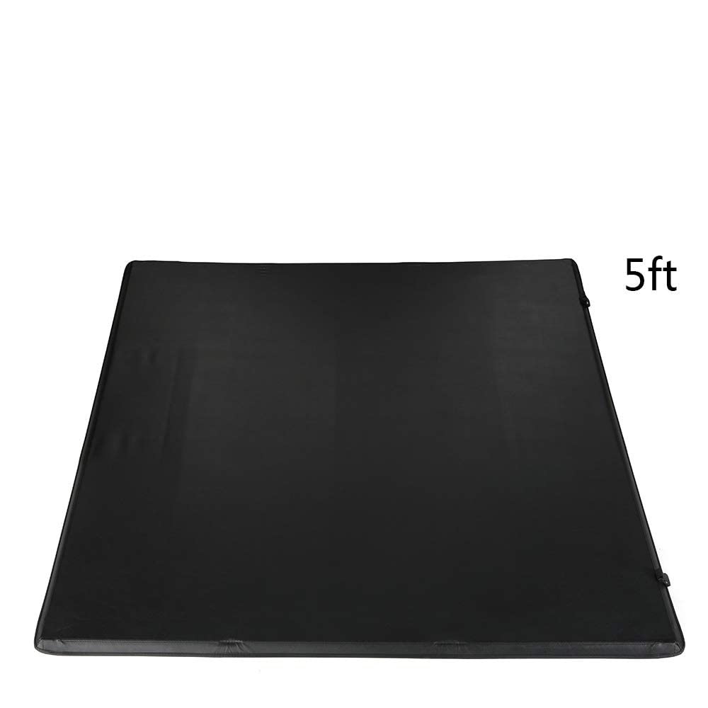 G-PLUS T3 Soft Lock Tri-Fold Tonneau Cover Assembly Replacement for 2004-2014 Chevy Colorado/GMC Canyon,Short Bed Black (Extra Short Bed 5')