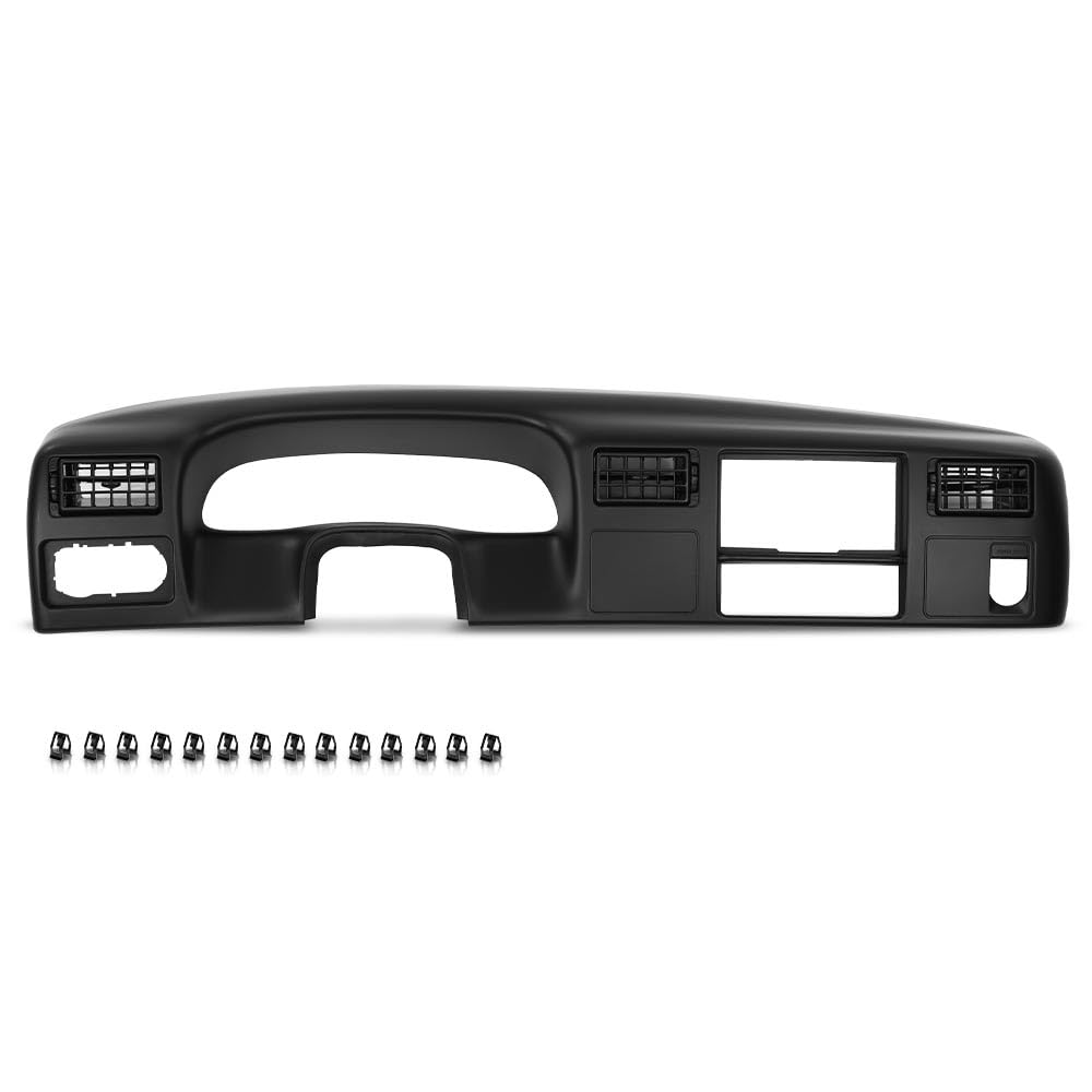 G-PLUS Dash Bezel Radio Cluster Trim Panel W/o Hole Compatible with Ford F250 F350 Super Duty 1999-2004 Dashboard Black