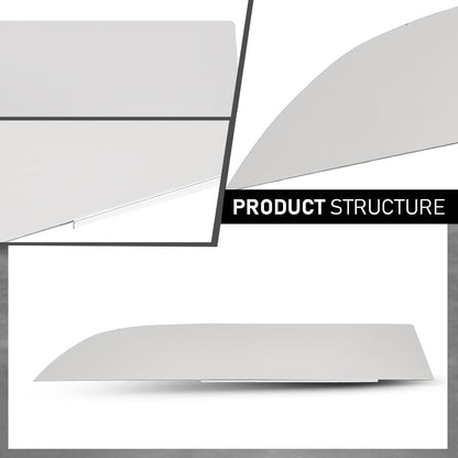 G-PLUS 8" Chopped Top Window Trim Pair, Compatible with Kenworth T680 & T880 Trucks 2013+, Stainless Steel