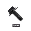 G-PLUS 20PCS Body Bolt Screw Fastener Fender M6-1.0X 16mm Long- 10mm Hex- 17mm Washer Steel Black Vehicle Body Screws