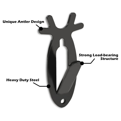G-PLUS Black 3PCS Wall Hanger Hook European Antler Style Wall Mount Bracket for Hanging Mounting Elk Deer Antelope Living Room Bedroom Home Decor