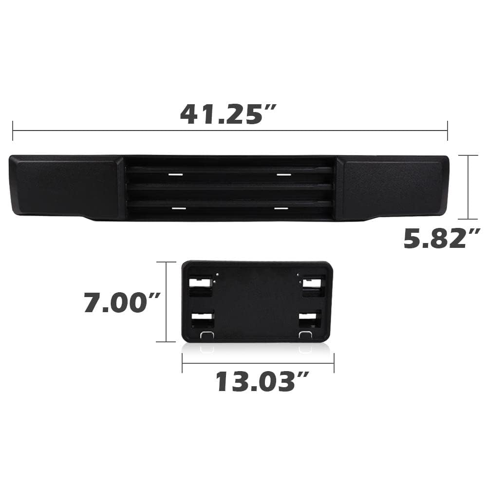 G-PLUS Front Bumper Grille Trim Panel and License Plate Bracket Mount Fascia Cover Set Compatible with Ford F150 2015 2016 2017,NOT FIT Ecoboost Powered F150 FL3Z-17E810-AA & FL3Z-17A385-A