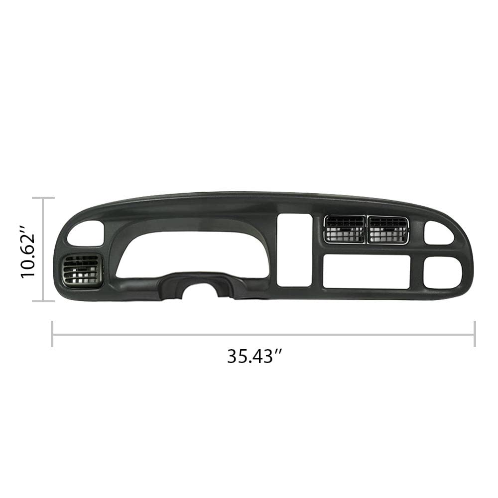 G-PLUS Dash Board Bezel Cover Instrument w/Vents Compatible with Dodge Ram 1500 1998 1999 2000 2001/ Dodge Ram 2500/3500 1998 1999 2000 2001 2002 (Black) 5GK51DX9AA, 5EU11DX9AB