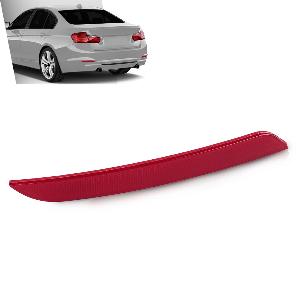 G-PLUS Rear Left Bumper Reflector, Compatible with BMW 320i 328i 328d 335i 428i 430i Base 2012-2017, Driver Side, 63147382233, BM1184100